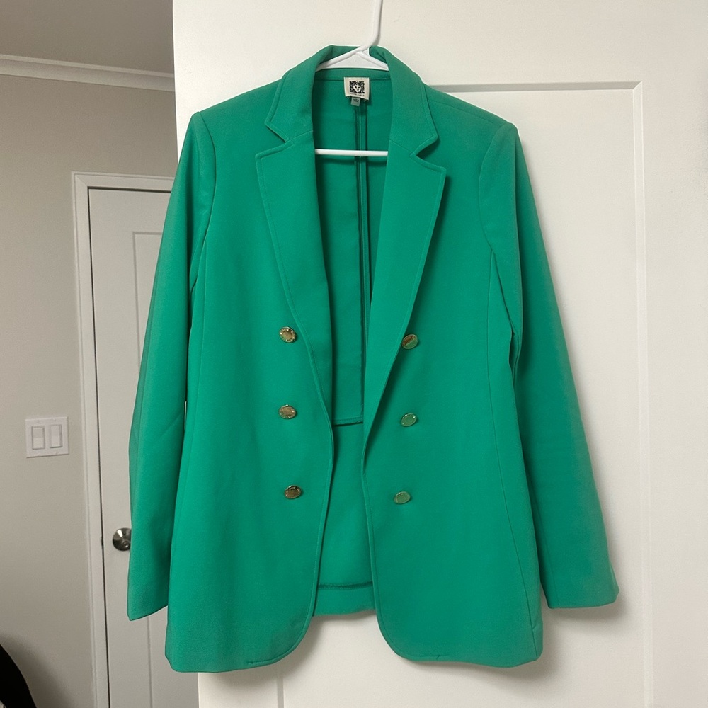 Green Blazer Jacket Open Front